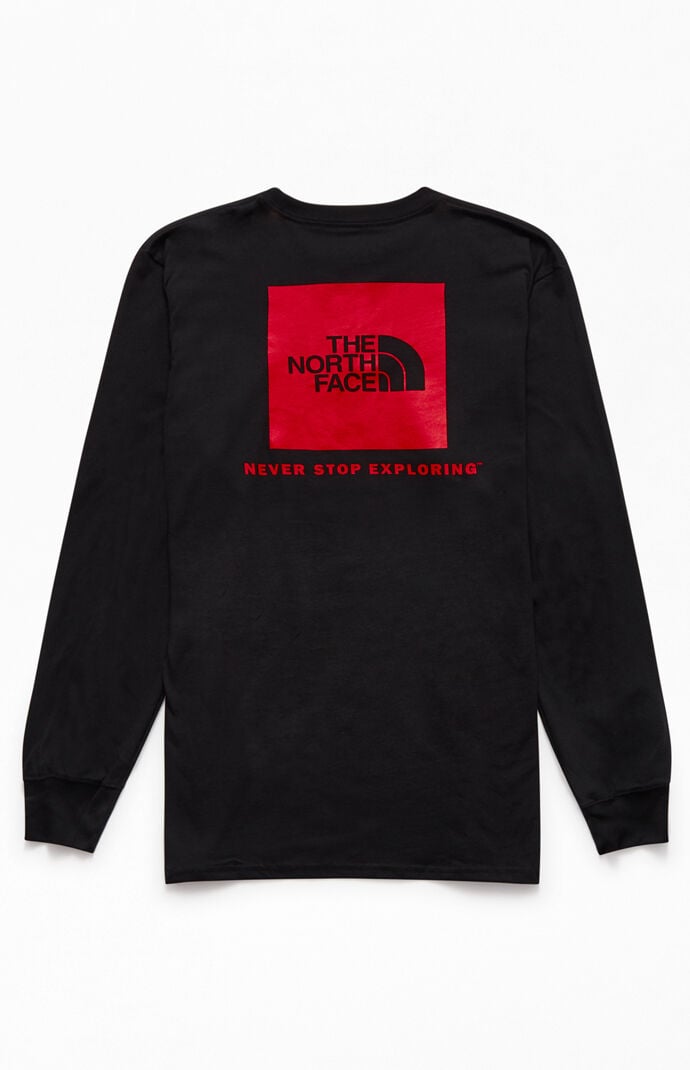 Black Red Box Long Sleeve T-Shirt