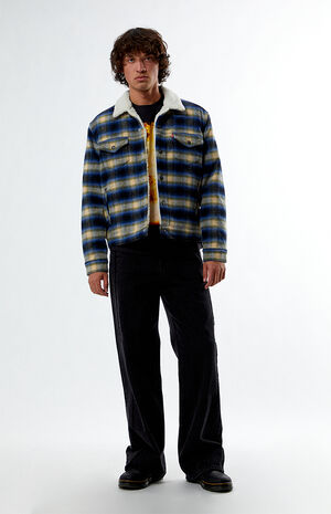 Plaid Sherpa Trucker Jacket image number 4
