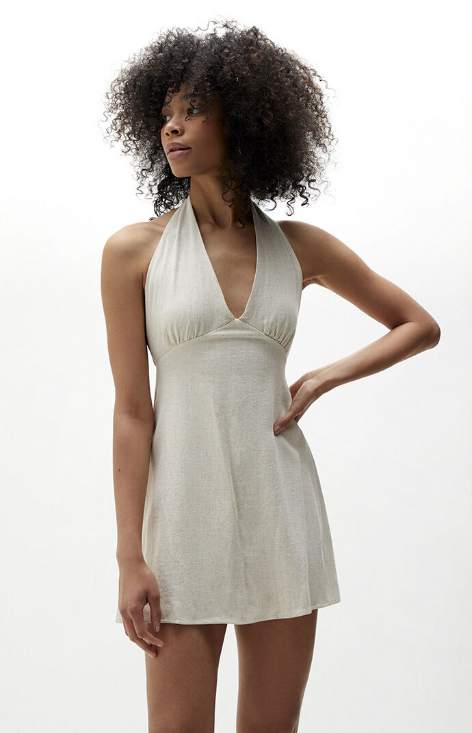 White v hotsell neck halter dress