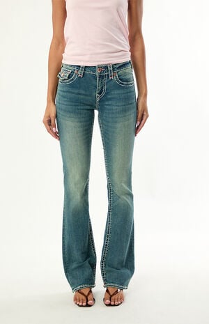 Becca Mid Rise Flap Bootcut Jeans image number 2