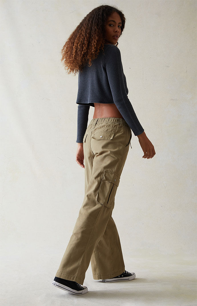 Drawstring clearance cargo capris