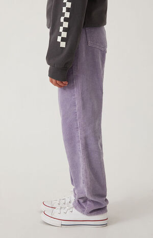 Lilac Corduroy Straight Leg Jeans image number 3