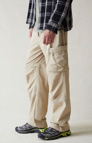 Performance Tan Baggy Zip Off Cargo Pants image number 4