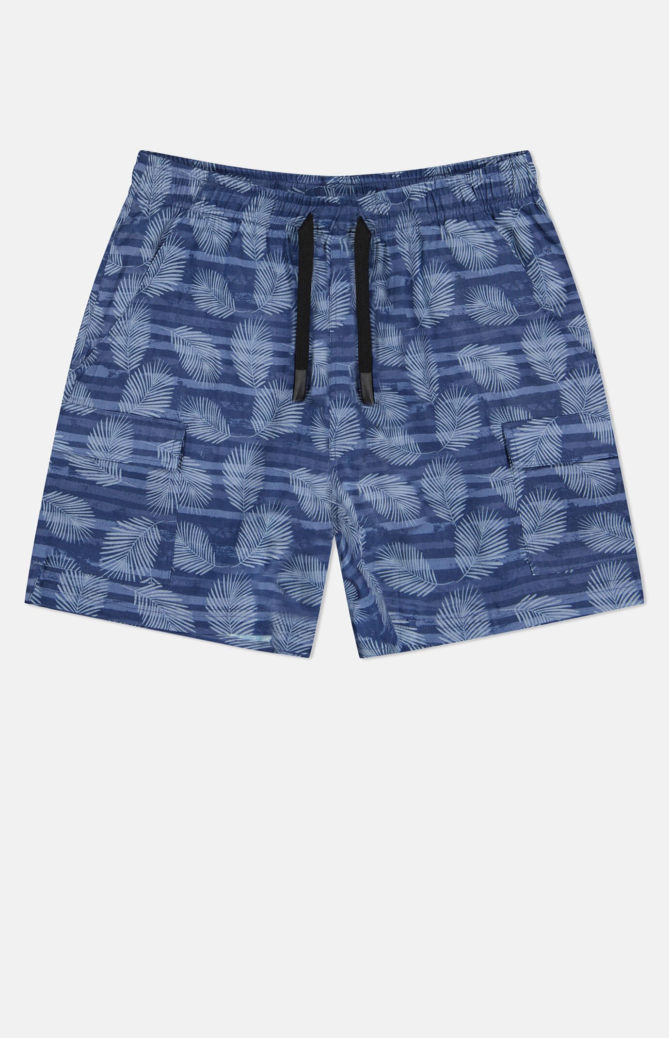 WeSC Blue Linen Utility Cargo Shorts