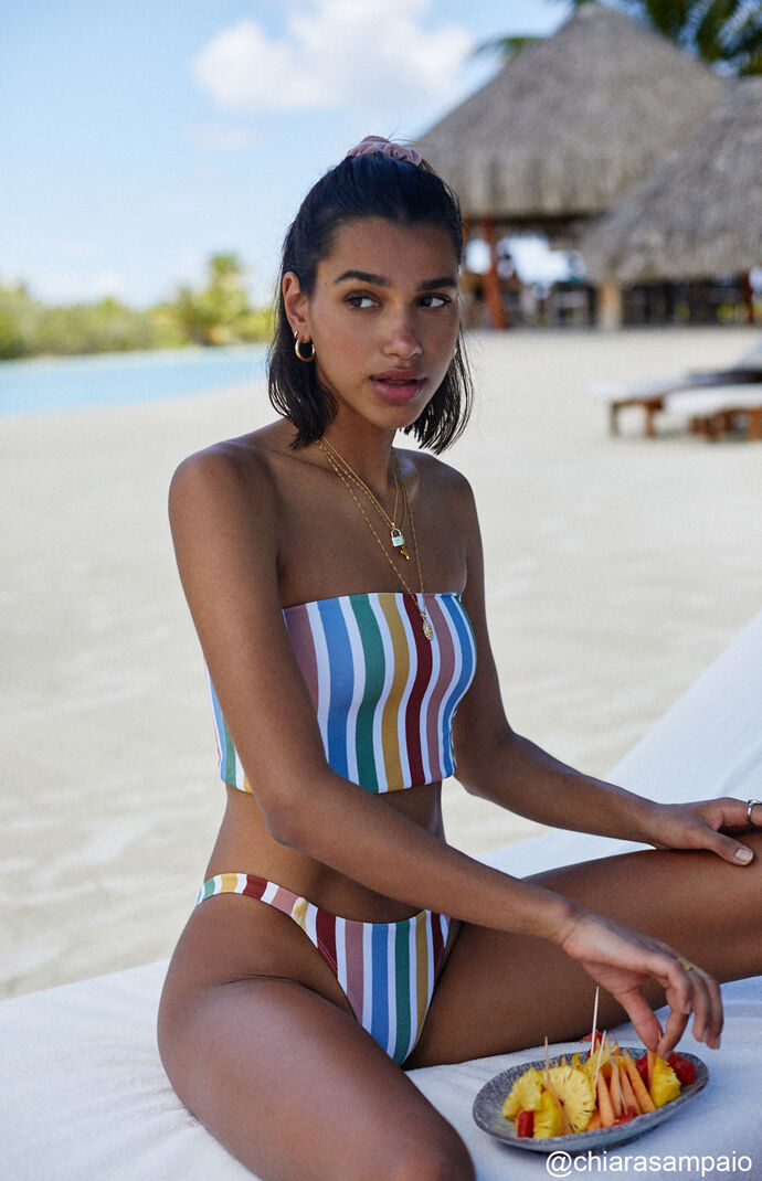 striped bathing suit top