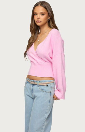 Lillia V Neck Wrap Sweater image number 2