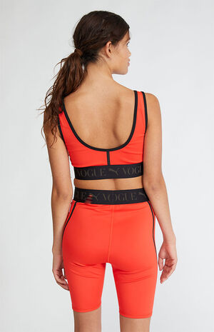 x Vogue Red Biker Shorts image number 4