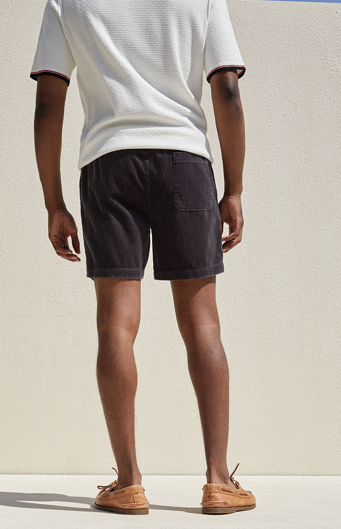 Black Corduroy Volley Shorts