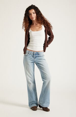 Charlie Low Rise Baggy Bootcut Jeans Light Blue image number 6