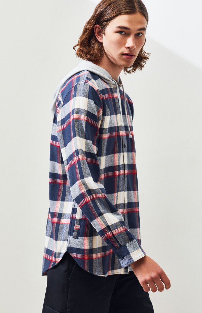 pacsun hooded flannel