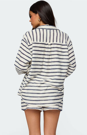 Collins Oversized Striped Button Up Shirt image number 4