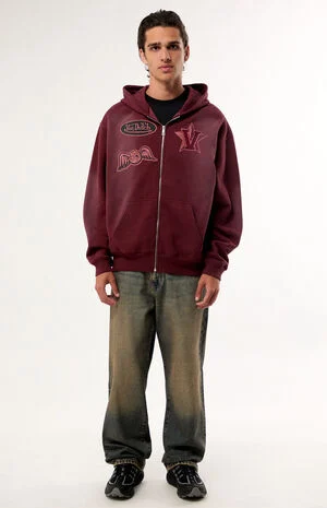 Embroidered Zip Up Hoodie image number 5