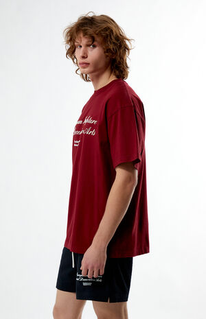 x PacSun Burgundy ESDA T-Shirt image number 2