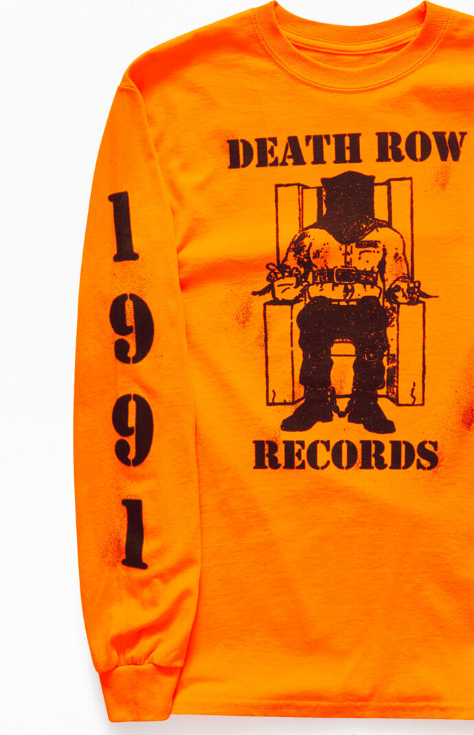 Orange Death Row Records Long Sleeve T Shirt Pacsun