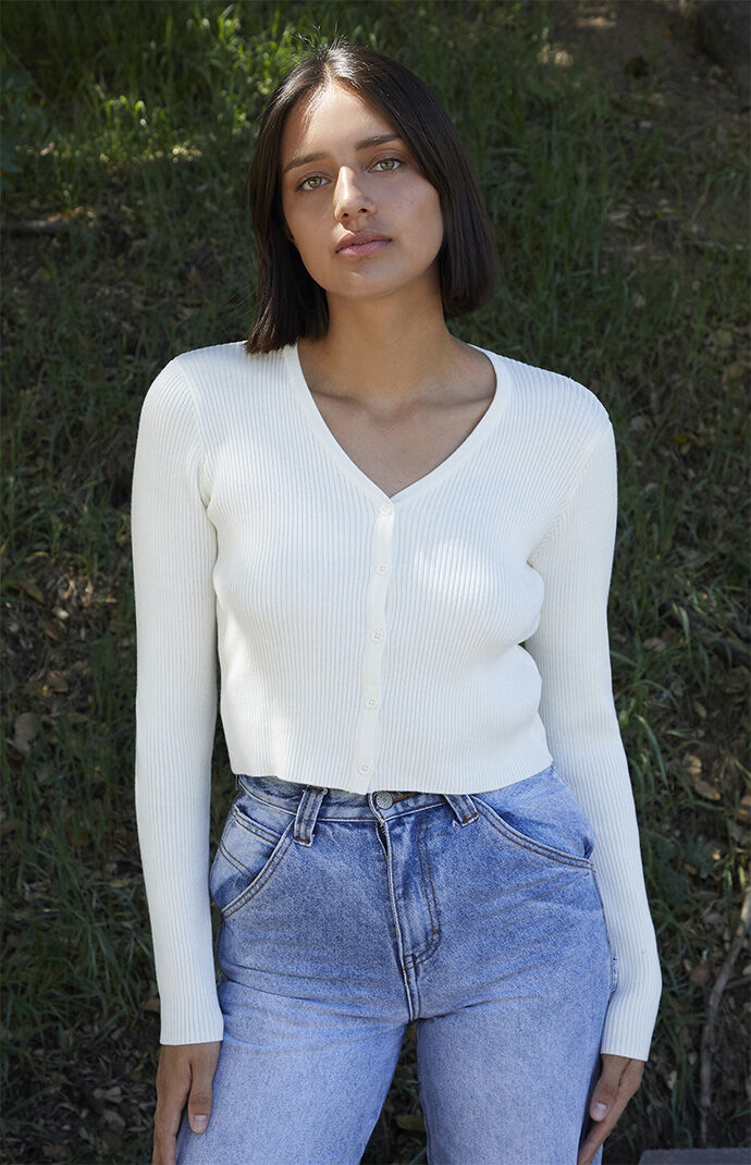 John Galt White Shannon Cardigan | PacSun