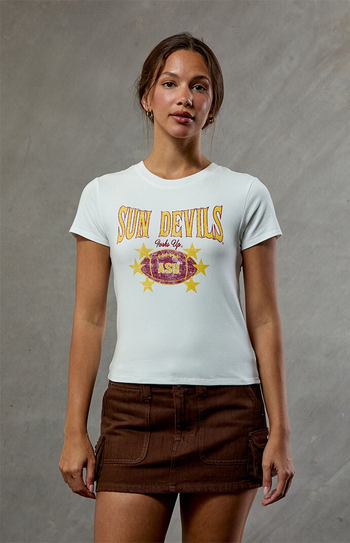 Wild Collective Women's Asu Sun Devils Skimmer T-shirt In White