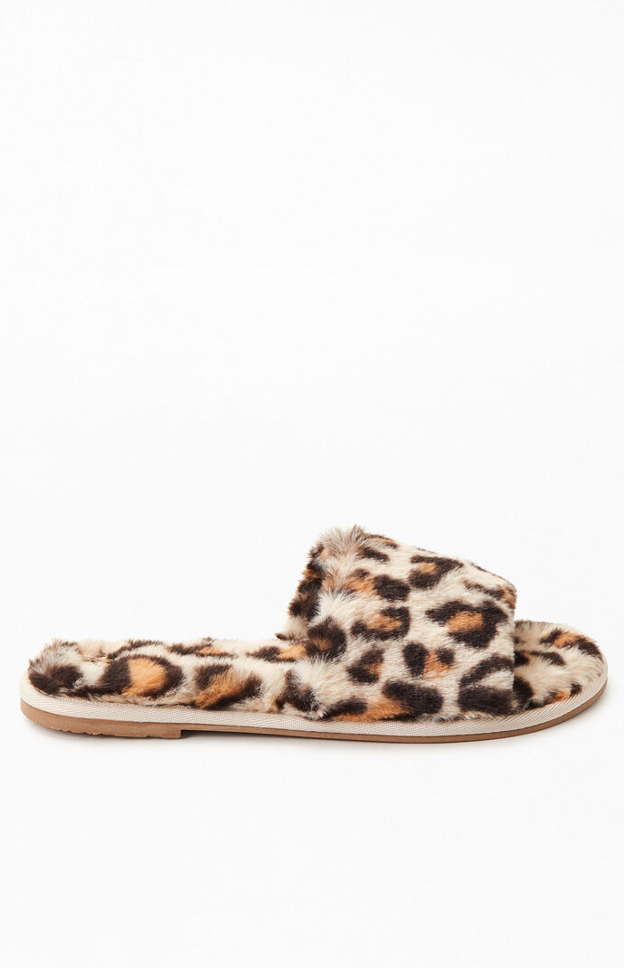 Women's Leopard Fuzzy Slippers