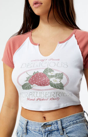 Delicious Strawberries Raglan T-Shirt image number 2