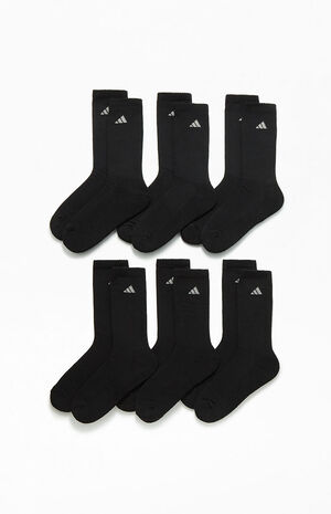 6 Pack Black Crew Socks image number 1