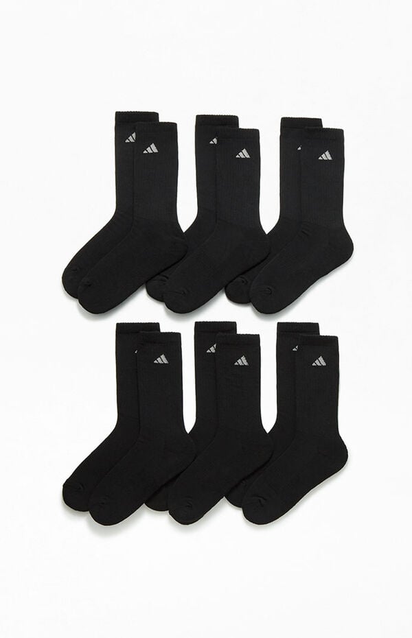 adidas 6 Pack Black Crew Socks