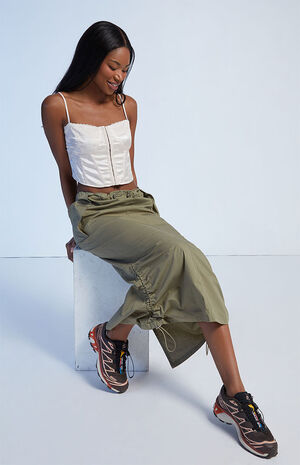 Satin Lace Corset Top image number 3