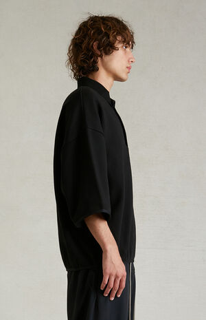 Black 3/4 Sleeve Polo Sweatshirt image number 3