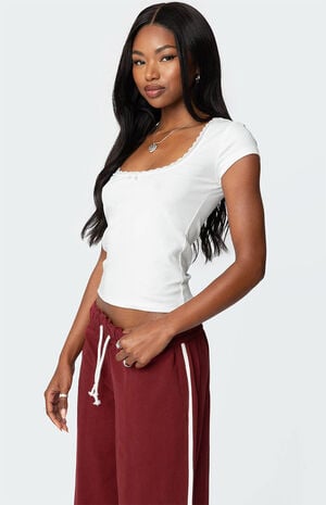 Priscilla Lace Trim T-Shirt image number 3