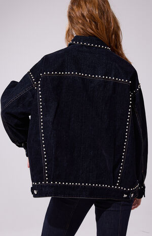 Micah Pearl Oversized Denim Jacket image number 4