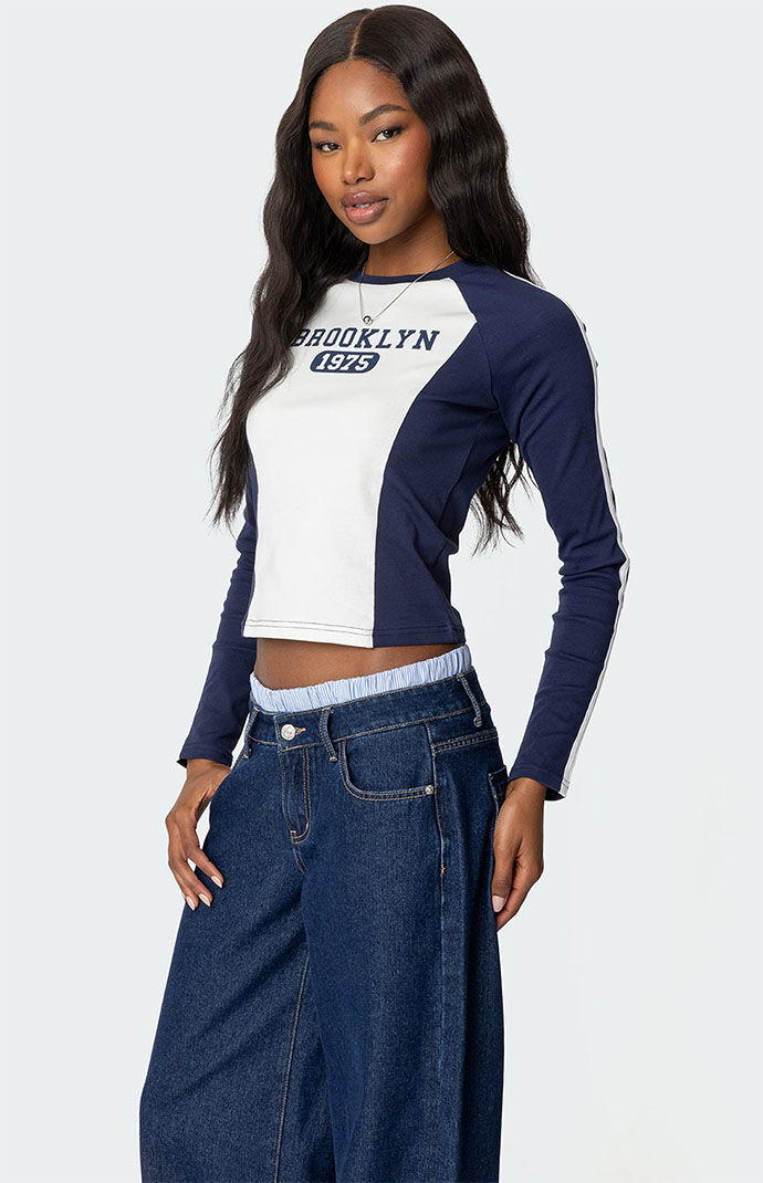 Edikted Brooklyn Raglan Long Sleeve T-Shirt | PacSun