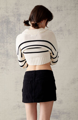 Black Denim Cargo Mini Skirt image number 4