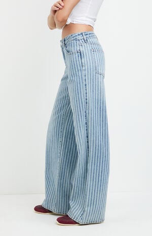 Casey Low Rise Baggy Jeans Blue Striped image number 3