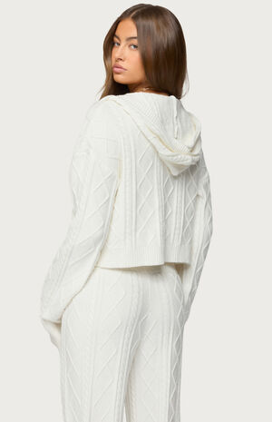 Louise Cable Knit Hooded Cardigan image number 3