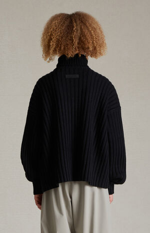 Kids Jet Black Turtleneck Sweater image number 4