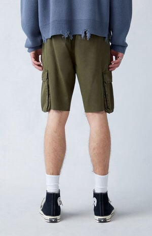 Eco Olive Baggy Cargo Shorts image number 4