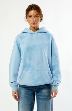 Light Blue Tie Dye Oversized Hoodie image number 2
