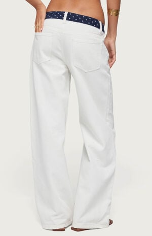 Polka Dot Low Rise Baggy Jeans image number 3