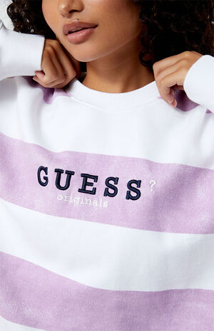 Striped Logo Oversized Crew Neck Sweatshirt image number 3