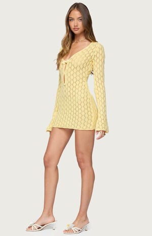 Brie Cut Out Crochet Mini Dress image number 4