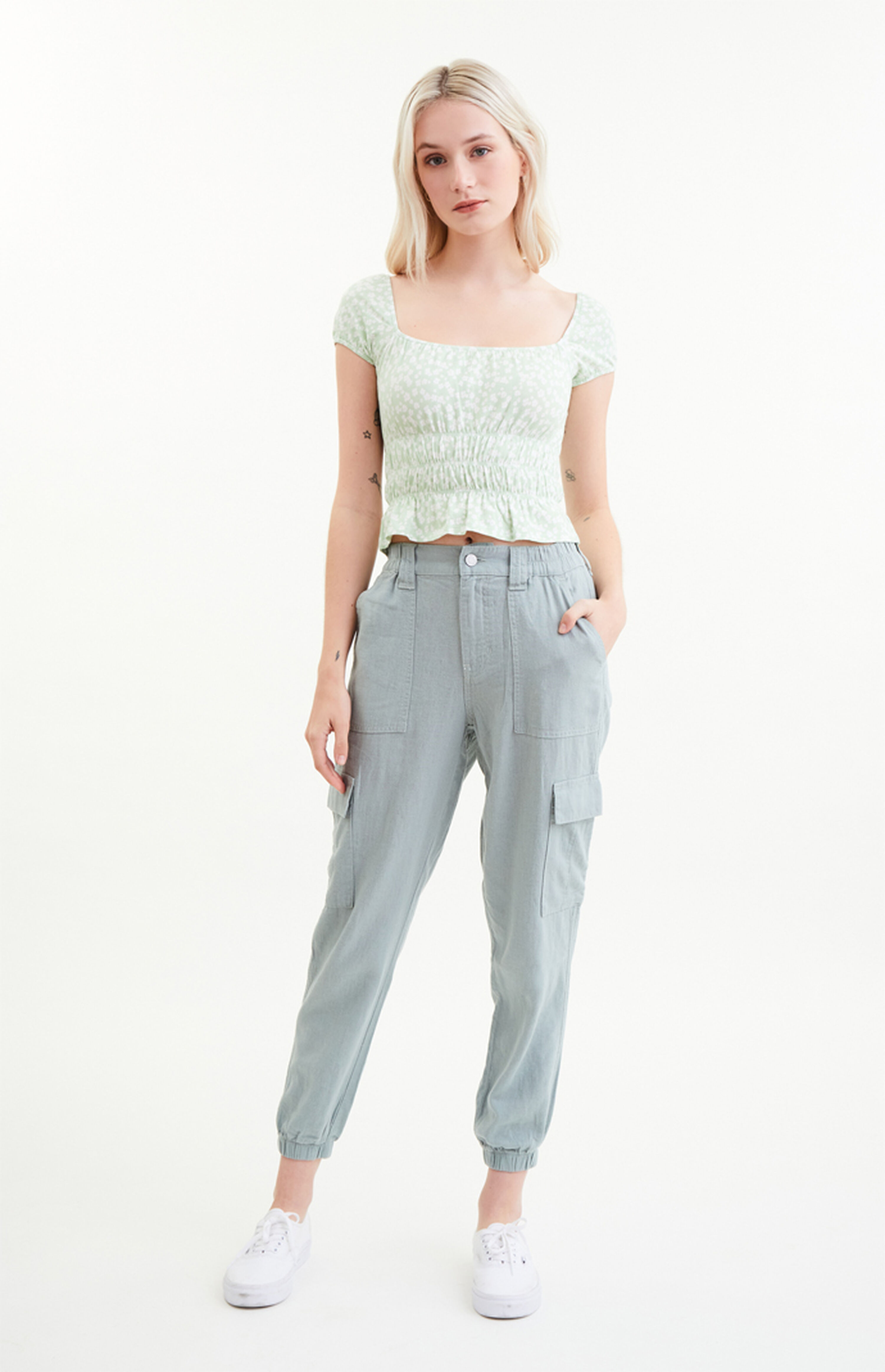 PacSun Seaspray Linen Cargo Joggers PacSun