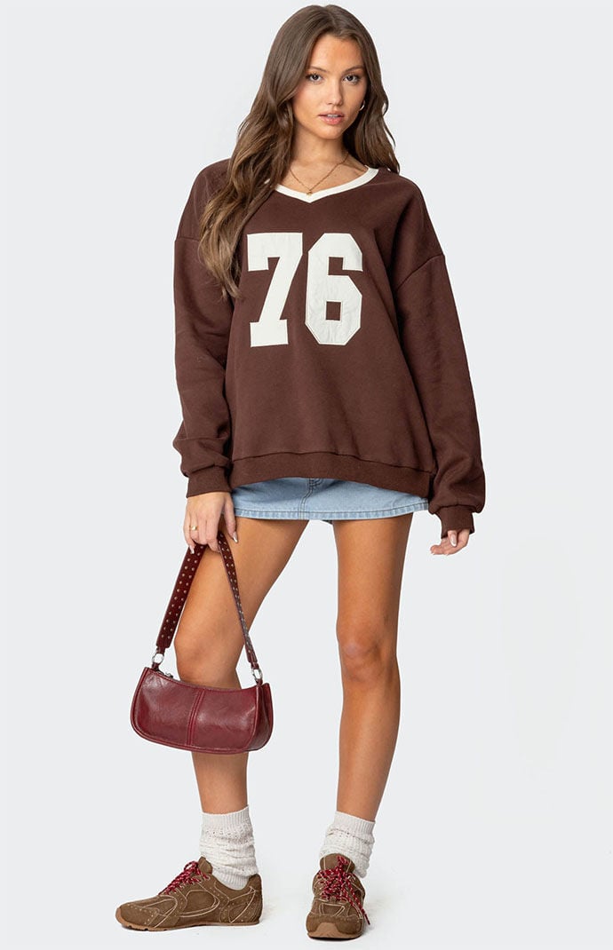 楽天 Edikted 76 Oversized V Neck Sweater | PacSun トップス