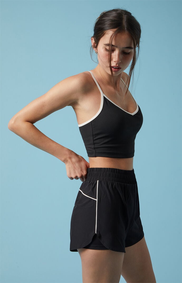 ★ILLIGO★ Race Dolphin Track Shorts Black 25SMPT04BK PAC 1980 Active Black Piping Dolphin Hem Track Shorts | PacSun