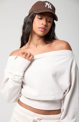 Active French Terry Off-The-Shoulder Sweatshirt image number 5