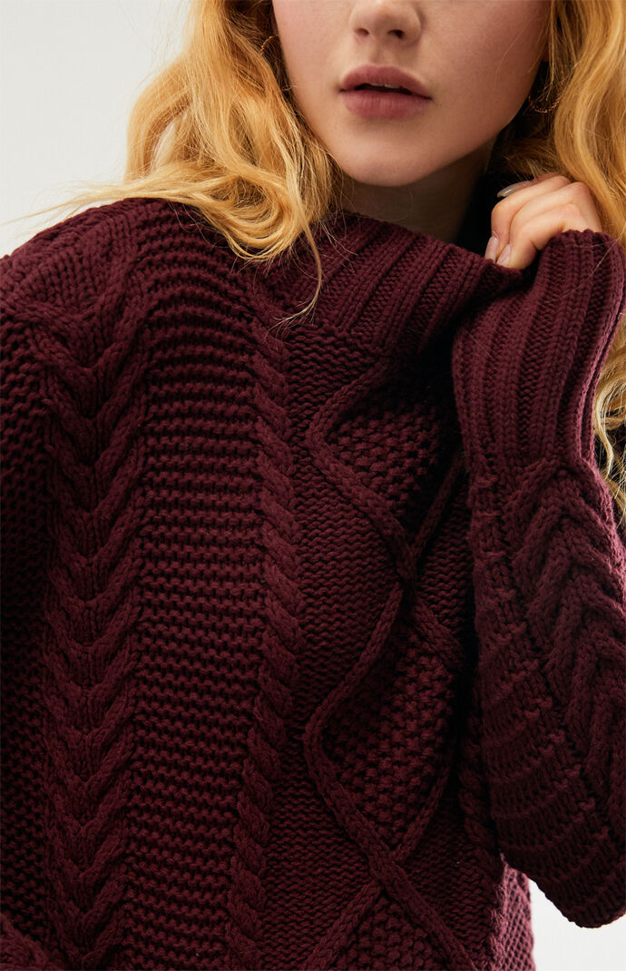 Kai Cable Mock Neck Sweater