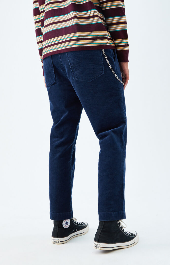 Blue Chain Corduroy Trouser Pants