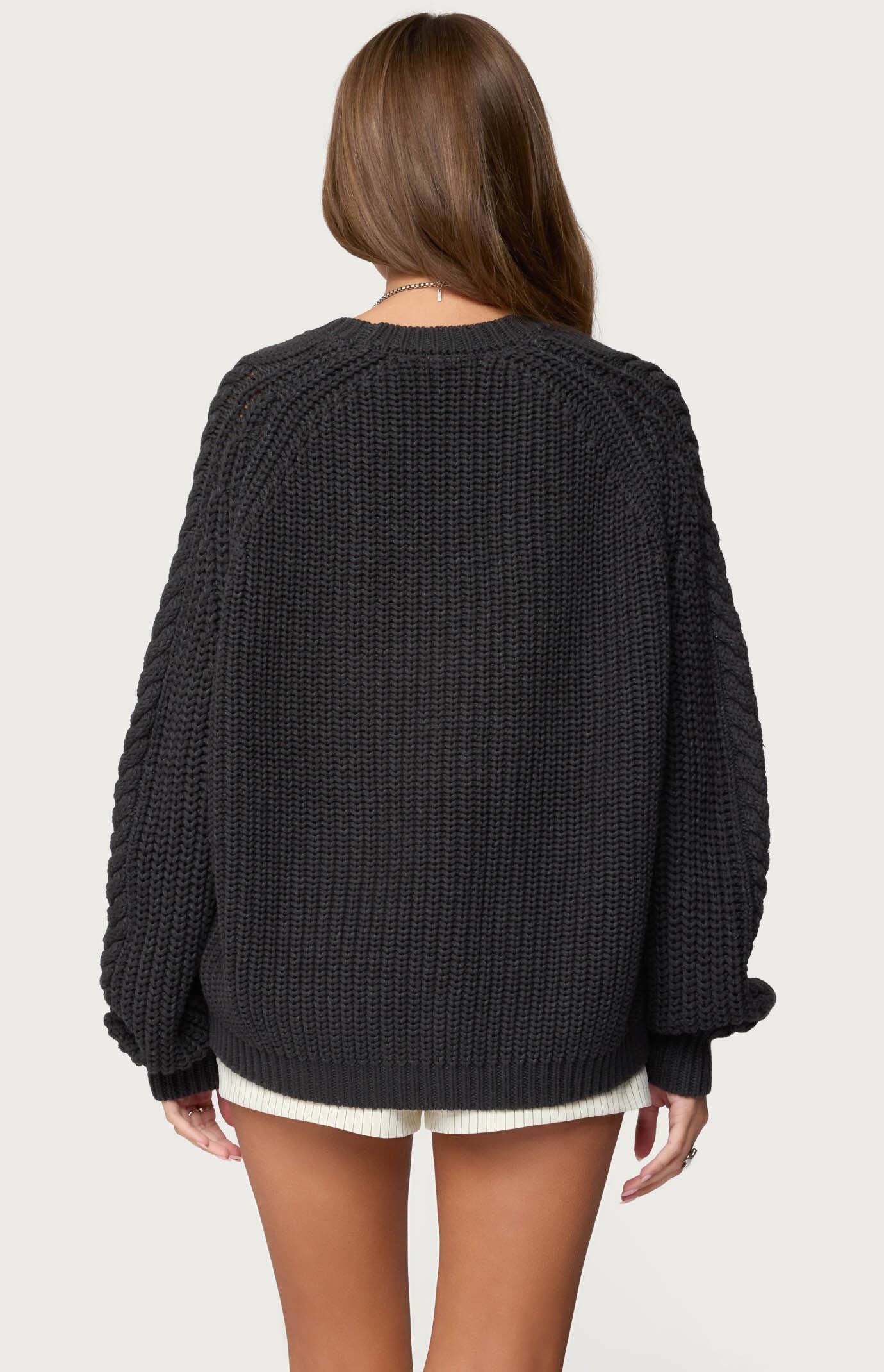 Edikted Lira Chunky Cable Knit Sweater