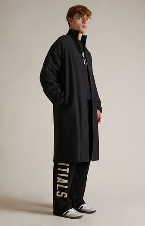 Black Bonded Nylon Field Trench Coat image number 6