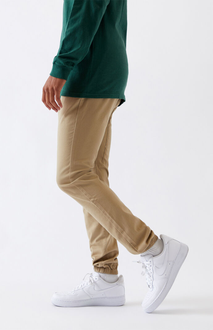Mens skinny khaki discount joggers