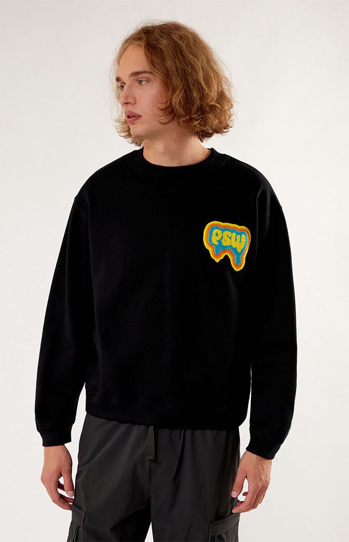Chenille patch sweatshirt outlet