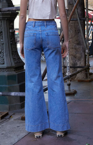 Alyssa Light Indigo Low Rise Flare Jeans image number 4