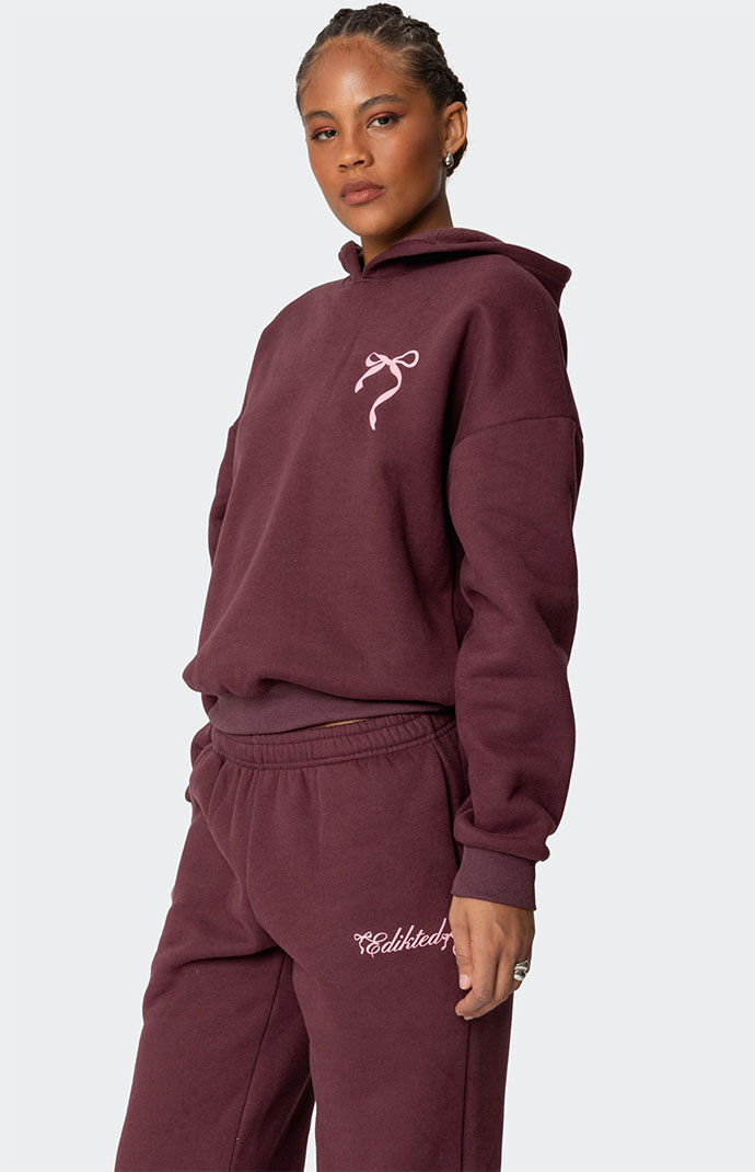 トップス theredthread S embroidery ribbon hoodie THEREDTHREAD / ザレッドスレッド】S embroidery ribbon hoodie